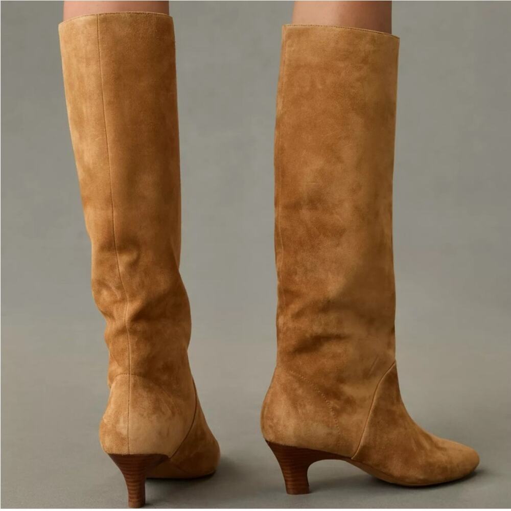 Silent D Erena Kitten-Heel Boots Size 38 Tan - image 3